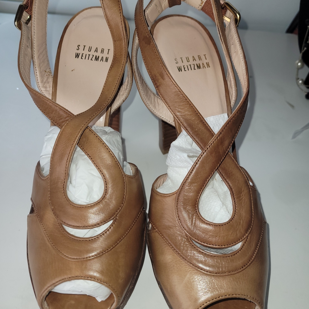 Stuart Weitzman Tan Leather Women's Heels
